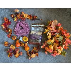 Misc Fall Crafts and Decor- Garland, gourds, Raffia